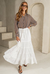Mira Maxi Skirt in White - FINAL SALE