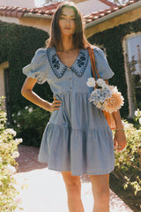 River Embroidered Mini Dress - FINAL SALE