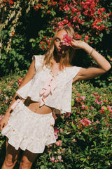 Regina Floral Blouse in Blush