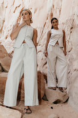 Rosa Wide Leg Pants in Green - FINAL SALE