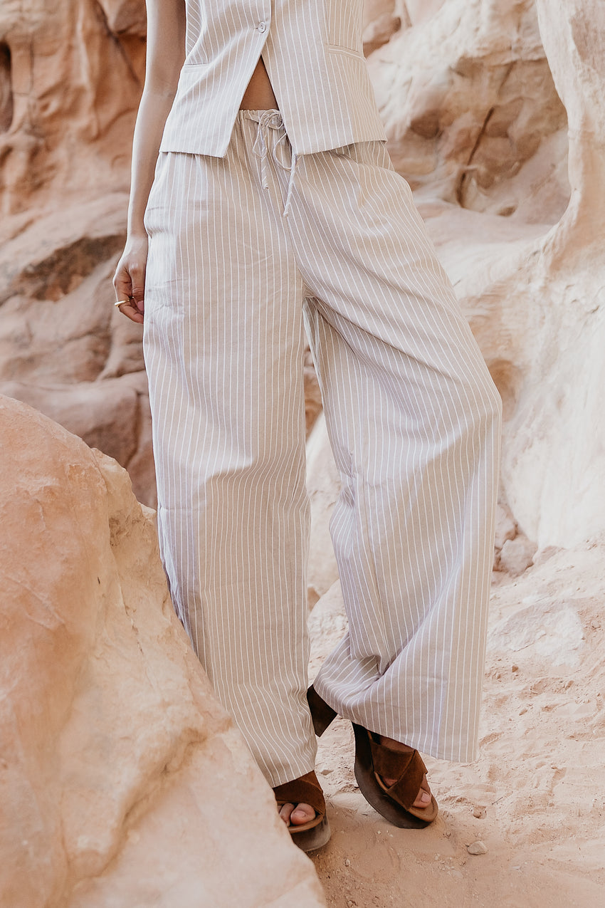 Rosa Wide Leg Pants in Taupe - FINAL SALE