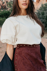 Aspen Puff Sleeve Top in Ecru - FINAL SALE