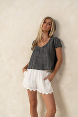 Laney Relaxed Blouse in Black - FINAL SALE