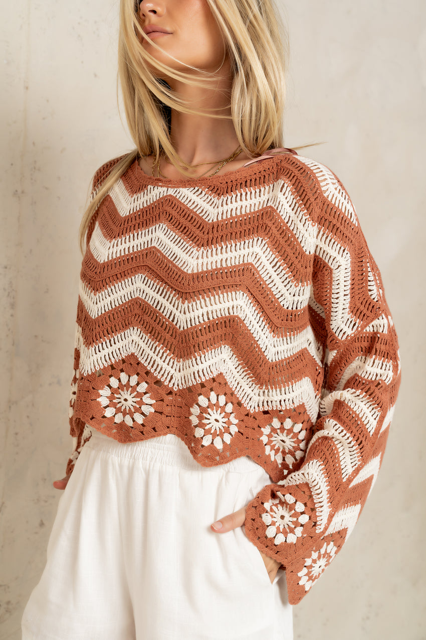 Indie Crochet Sweater - FINAL SALE