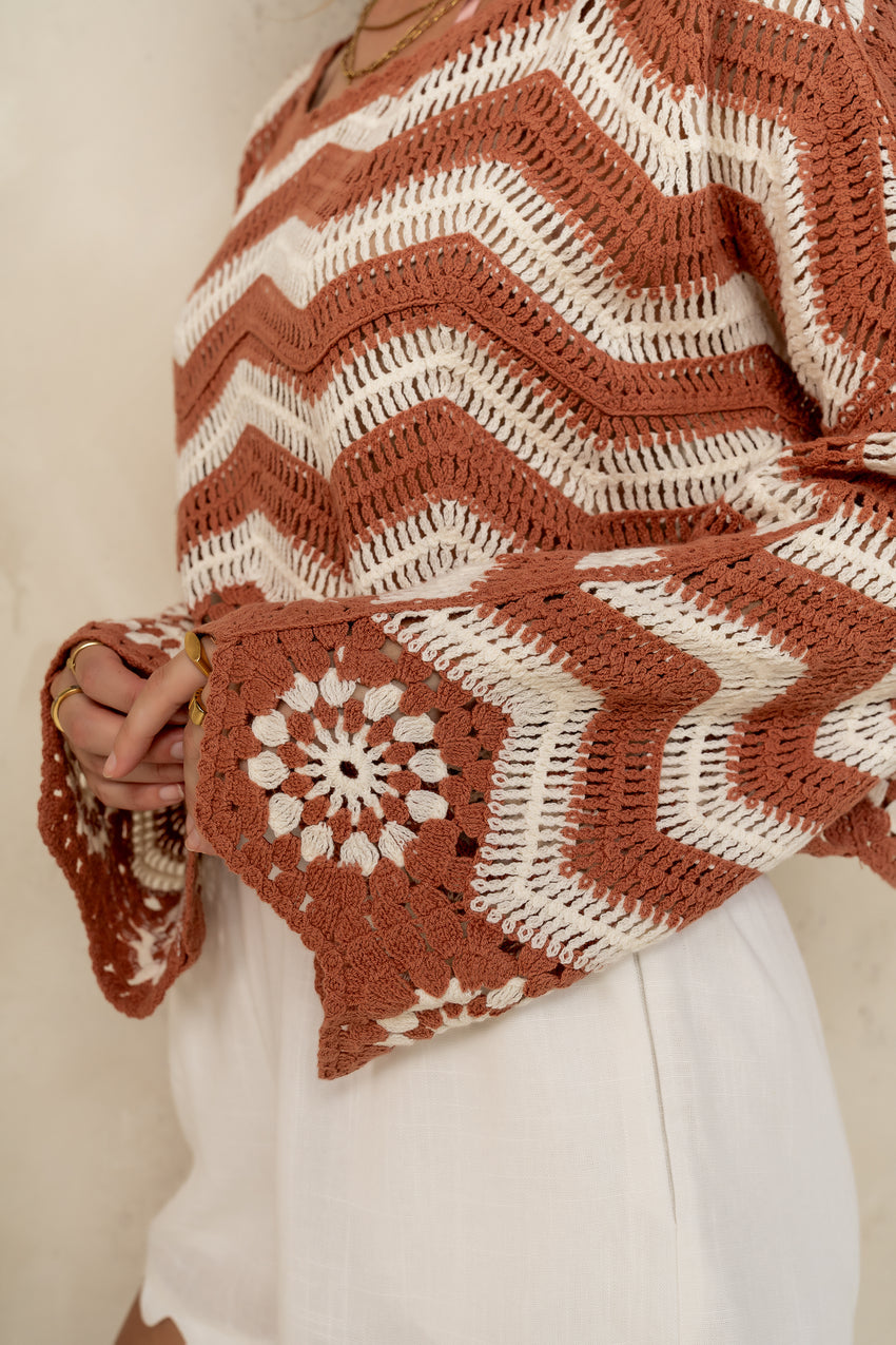 Indie Crochet Sweater - FINAL SALE