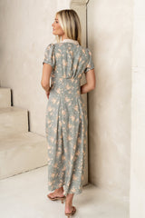 Vera Floral Maxi Dress in Sage - FINAL SALE