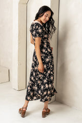 Vera Floral Maxi Dress in Black - FINAL SALE
