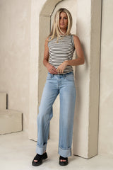 Zia Striped Tank in Black - FINAL SALE