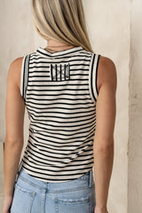 Zia Striped Tank in Black - FINAL SALE