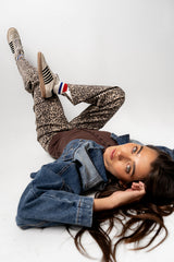 Vestia Button Up Tee in Brown