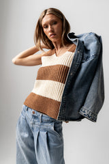 Yasmin Striped Sweater in Camel - FINAL SALE