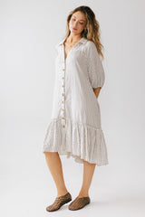 Theo Striped Midi Dress in Grey - FINAL SALE