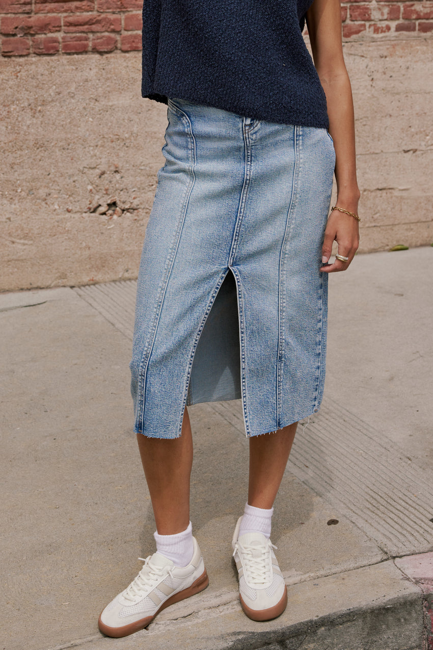 Aliza Denim Midi Skirt - FINAL SALE