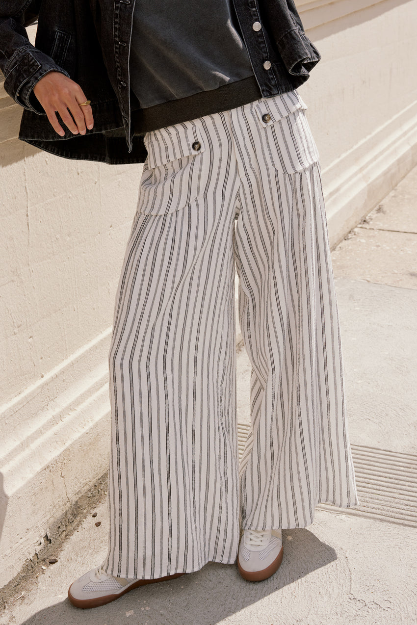 Mayson Wide Leg Pants in White - FINAL SALE