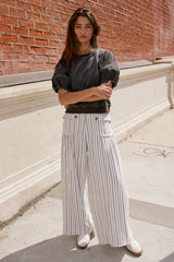 Mayson Wide Leg Pants in White - FINAL SALE