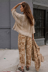 Kellie Floral Barrel Jeans in Camel - FINAL SALE