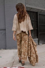 Kellie Floral Barrel Jeans in Camel - FINAL SALE