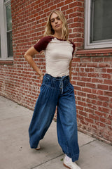 Melanie Wide Leg Pants in Dark Wash - FINAL SALE