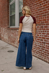 Melanie Wide Leg Pants in Dark Wash - FINAL SALE