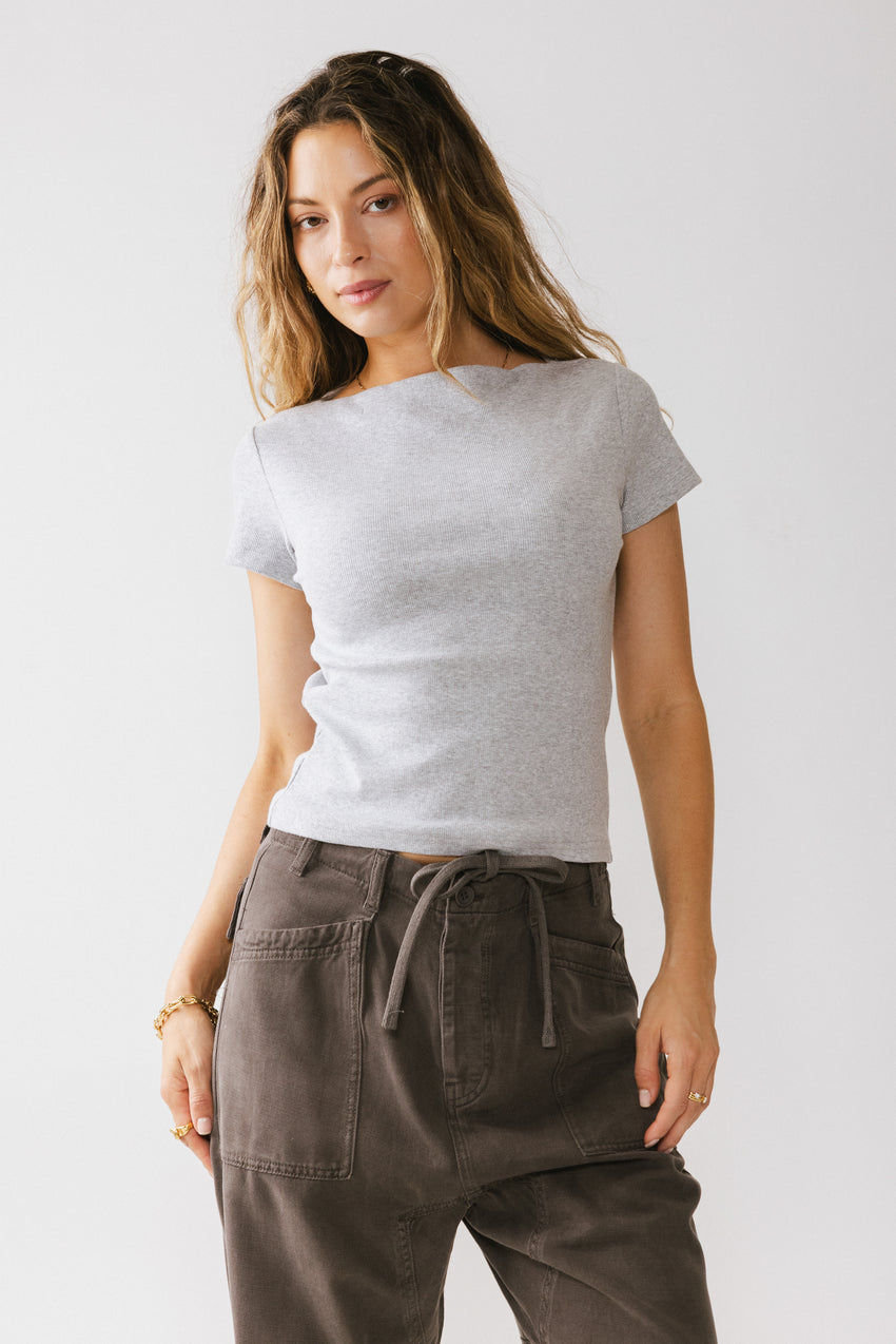 Martha Boatneck Top in Grey - FINAL SALE