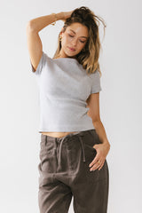 Martha Boatneck Top in Grey - FINAL SALE