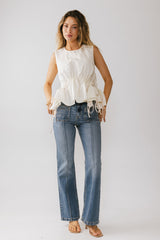 Miranda Textured Blouse in Ivory - FINAL SALE