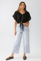Alma Smocked Blouse in Black - FINAL SALE