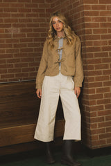 Tammy Collared Jacket in Khaki - FINAL SALE