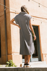 Elisa Striped Maxi Dress in Grey - FINAL SALE