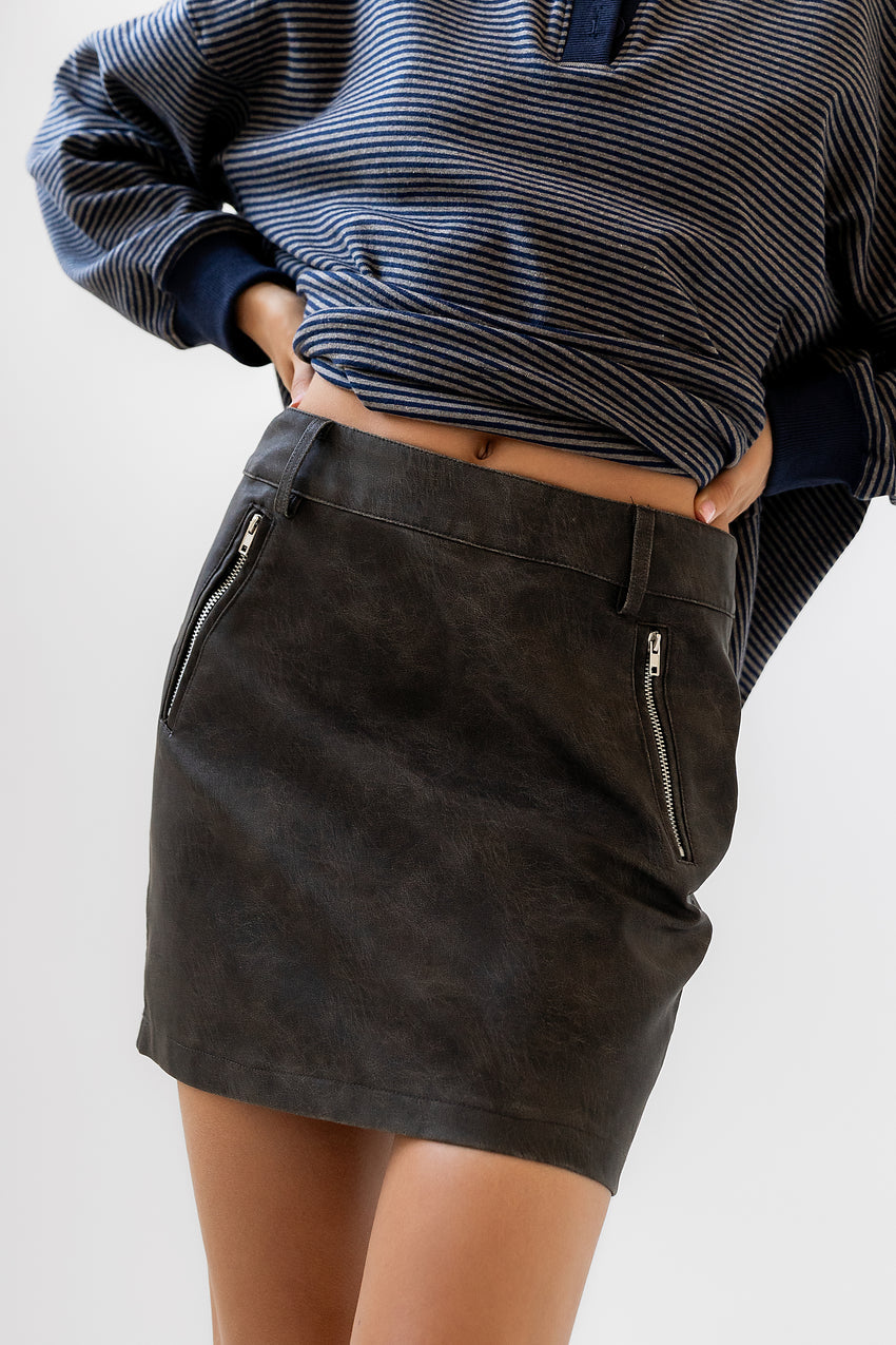 Ruthie Leather Mini Skirt - FINAL SALE