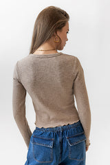 Leif Knit Top in Taupe - FINAL SALE