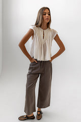 Casey Cropped Wide Leg Pants in Grey - FINAL SALE