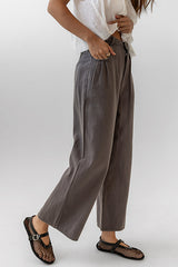 Casey Cropped Wide Leg Pants in Grey - FINAL SALE