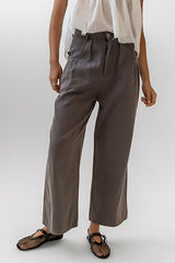 Casey Cropped Wide Leg Pants in Grey - FINAL SALE