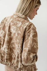 Kellie Floral Bomber Jacket in Camel - FINAL SALE