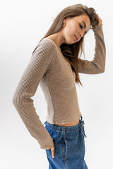 Leif Knit Top in Taupe - FINAL SALE