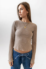 Leif Knit Top in Taupe - FINAL SALE
