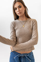 Leif Knit Top in Taupe - FINAL SALE