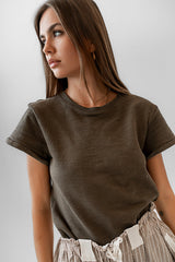 Selena Rolled Sleeve Shirt in Olive - FINAL SALE