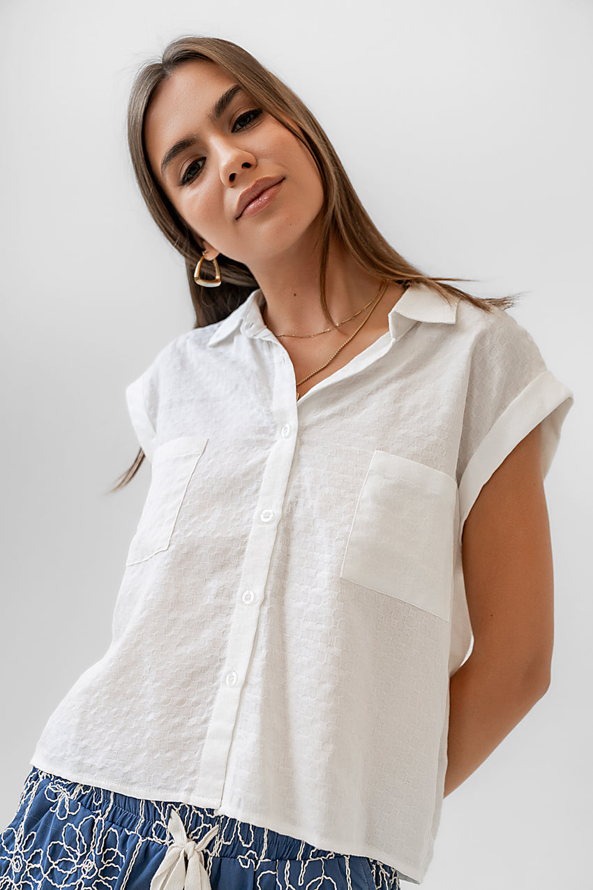 Isla Sheer Blouse in Ivory - FINAL SALE