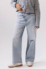 Lyla Crossover Wide Leg Jeans - FINAL SALE