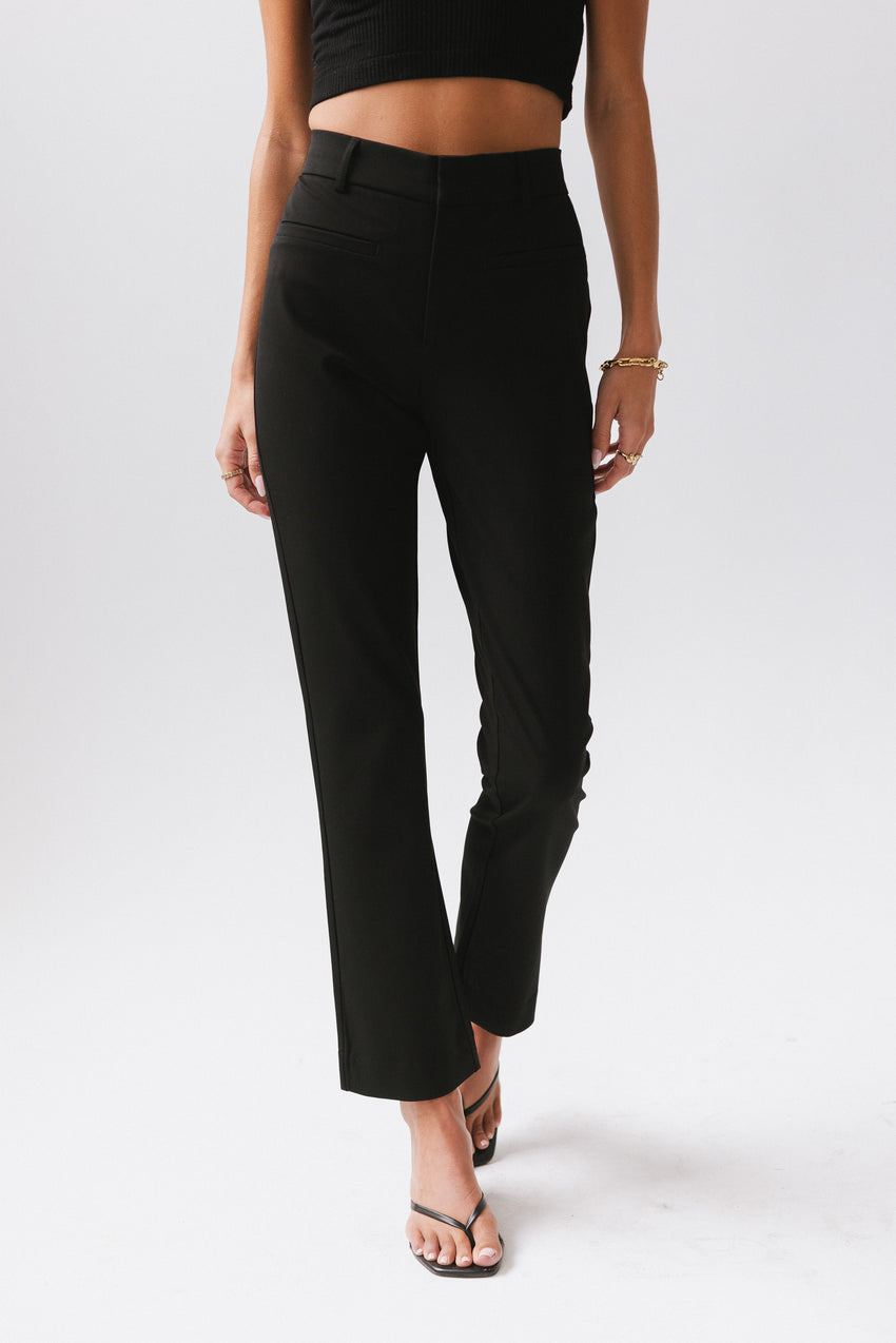 Willow Slim Straight Trouser in Black - FINAL SALE