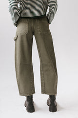 Scottie Barrel Jeans in Olive - FINAL SALE