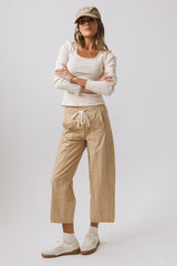 Khai Cropped Pants in Tan - FINAL SALE