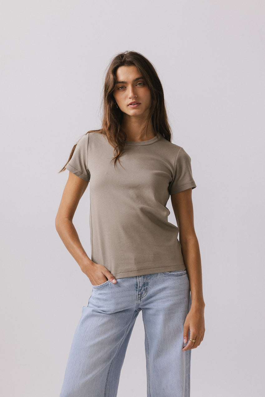 Mckenna T-Shirt in Taupe - FINAL SALE