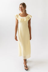 Lydia Ruffle Maxi Dress in Yellow - FINAL SALE