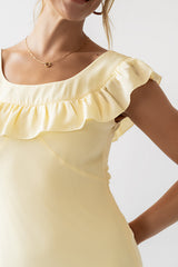 Lydia Ruffle Maxi Dress in Yellow - FINAL SALE