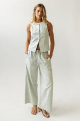 Rosa Striped Vest in Green - FINAL SALE