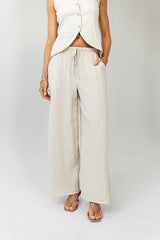 Lucy Striped Baggy Pants in Natural - FINAL SALE