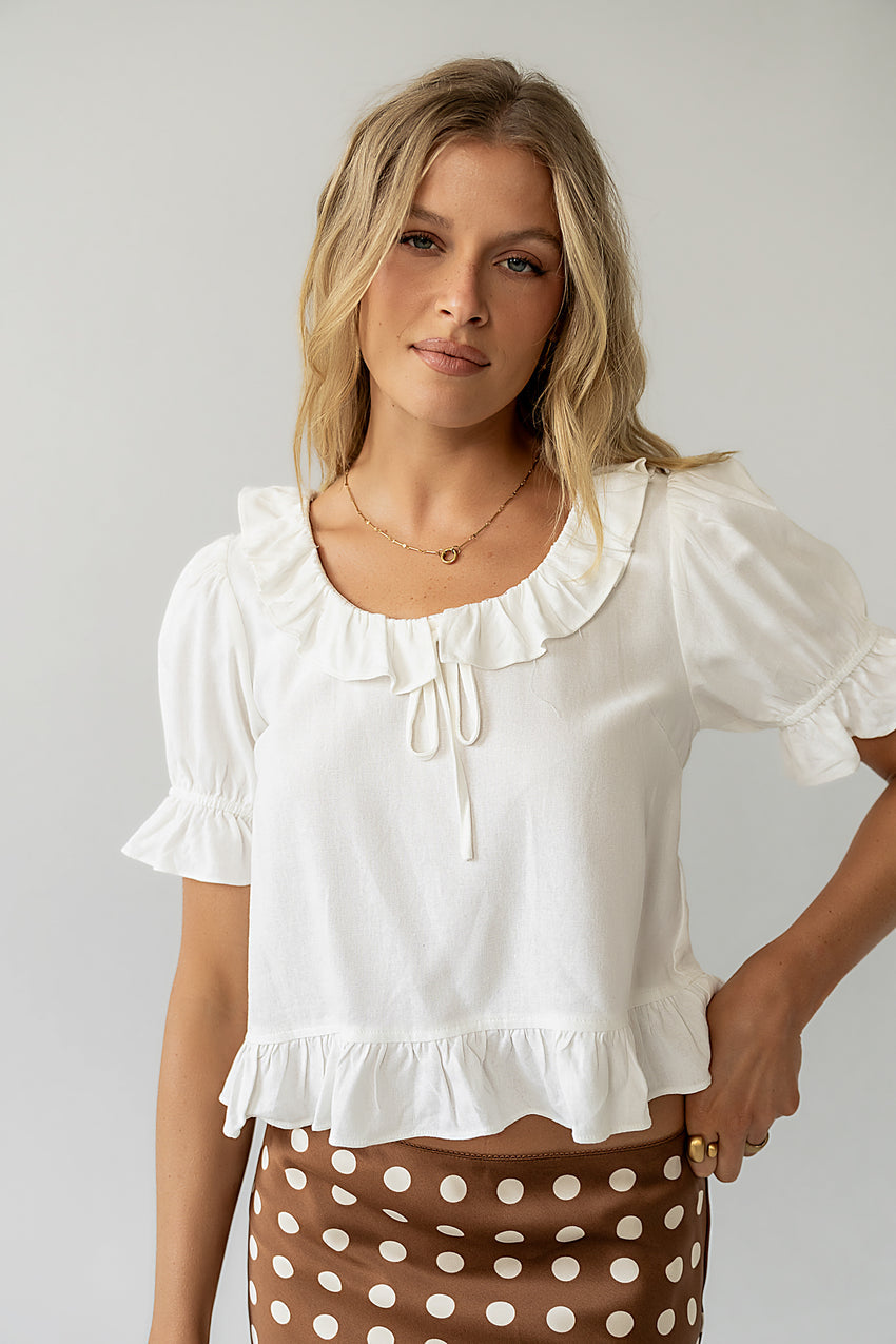 Lottie Blouse in Ivory - FINAL SALE